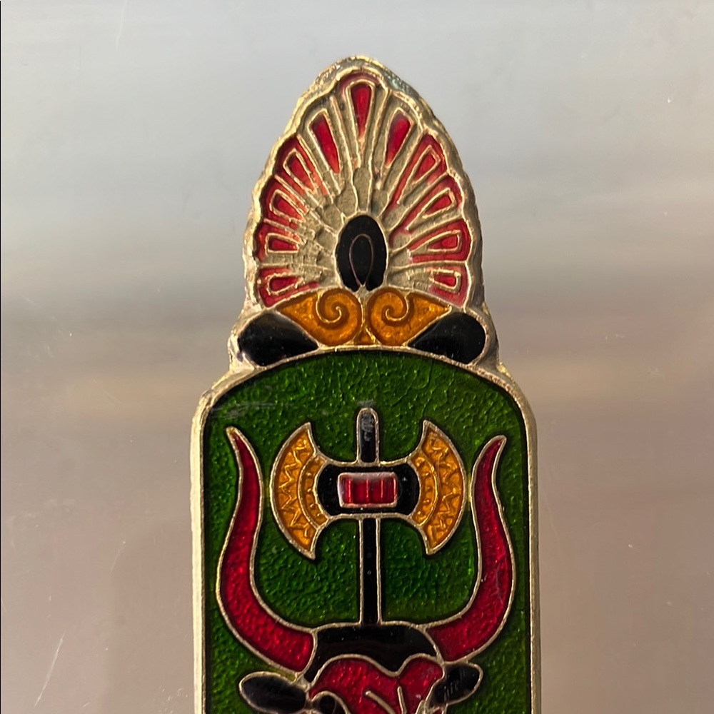 🐂🦚Peacock/Bull Vintage Brass & Enamel Cloisonné Mail Clip/Paper Clip/Desk Clip - Picture 13 of 17